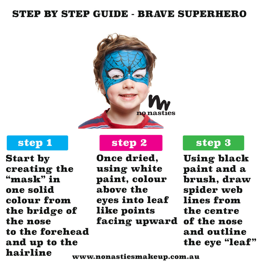 spiderman facepainting guide