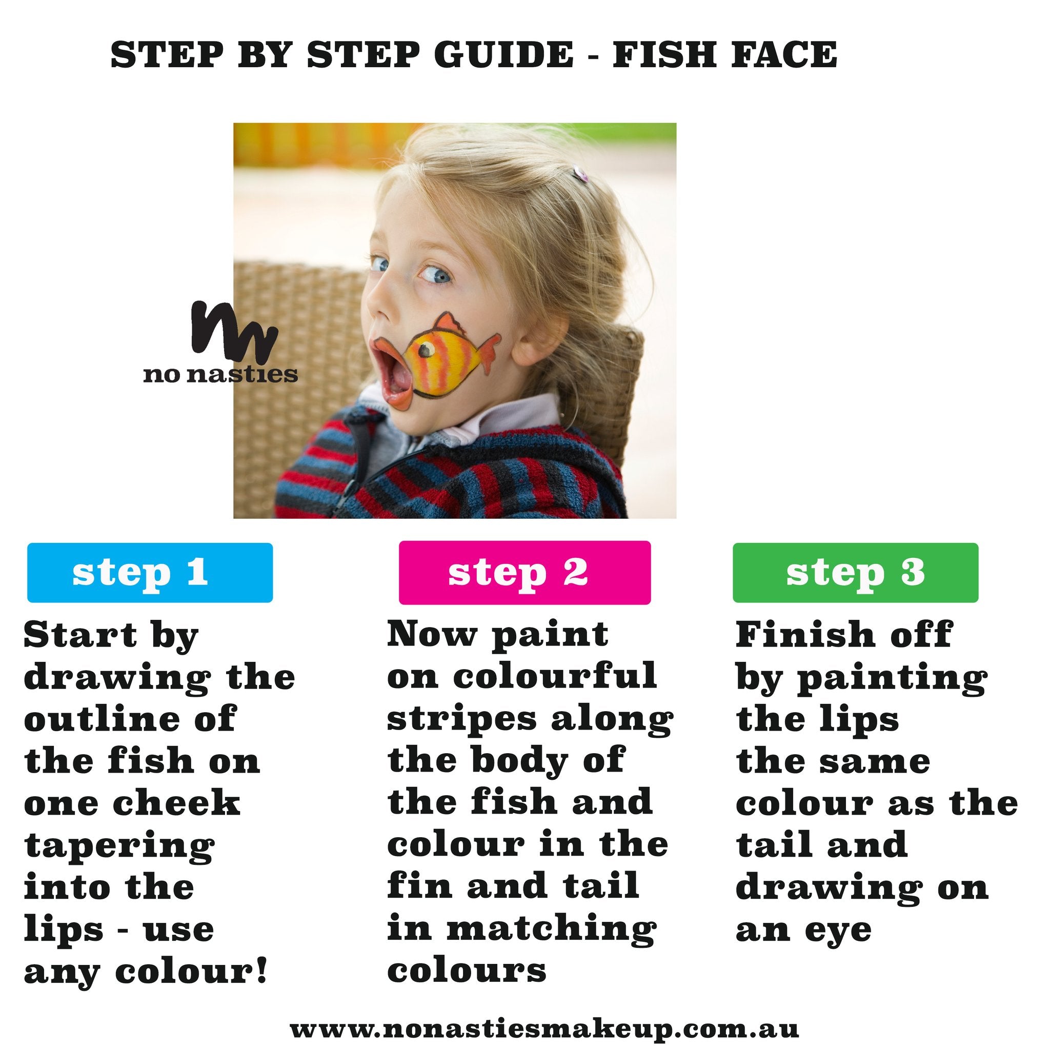 fishy face childrens face painting guide