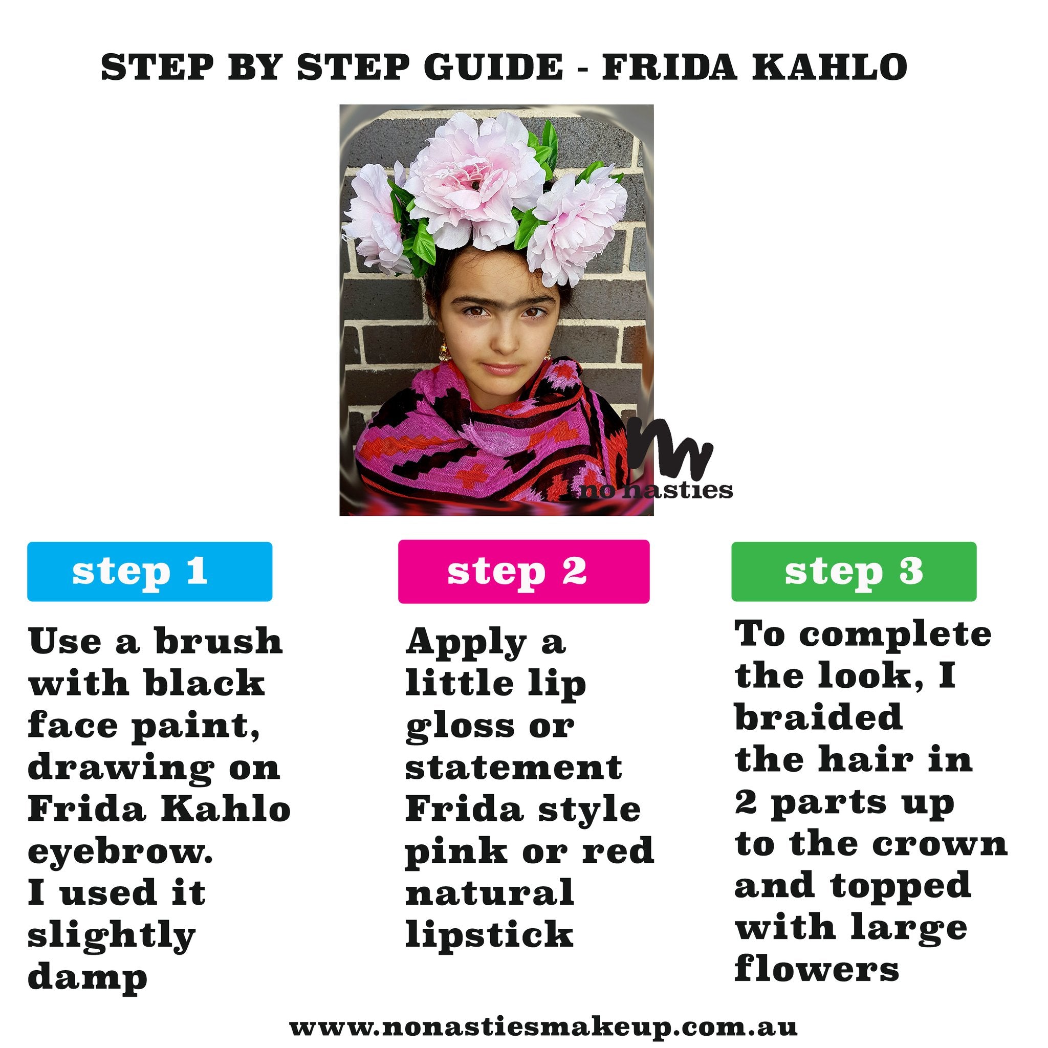 face paint guide for Frida