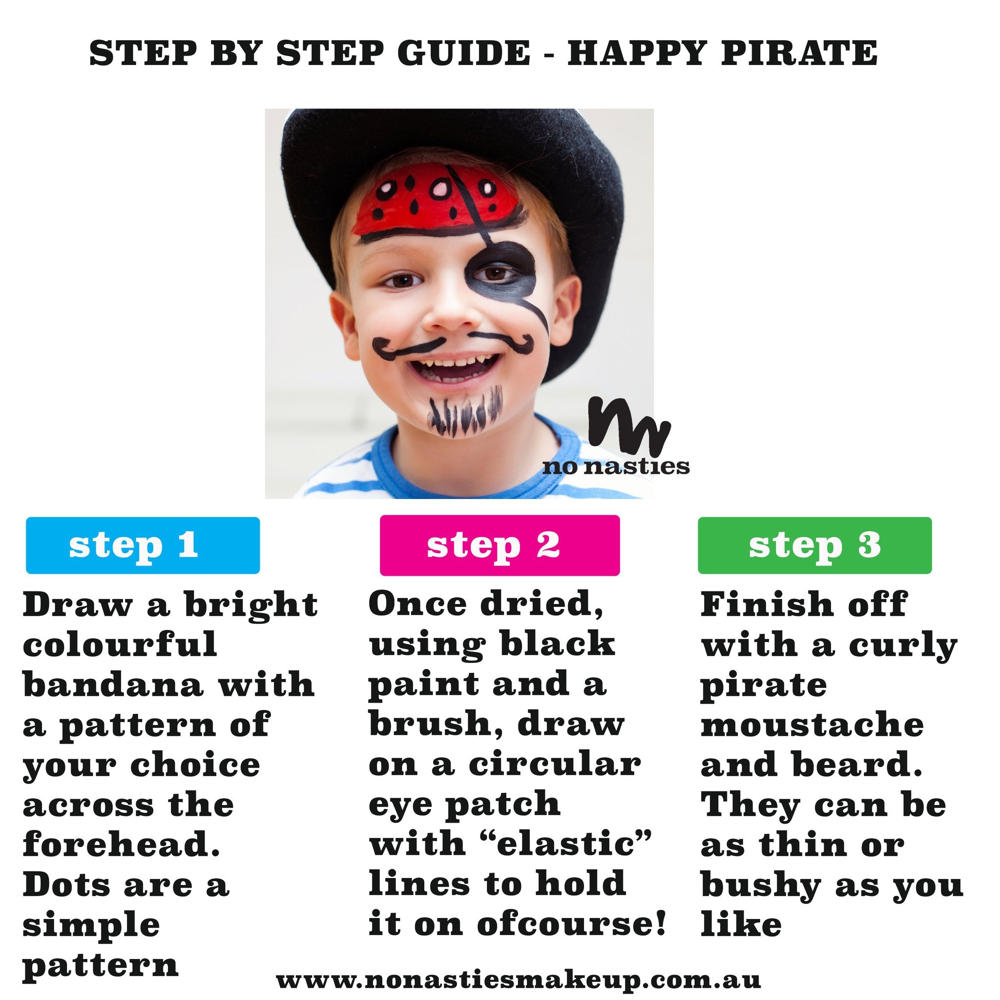 Face painting guide How to paint a pirate