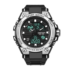 RELOJ SANDA DEPORTIVO NEGRO PLATEADO