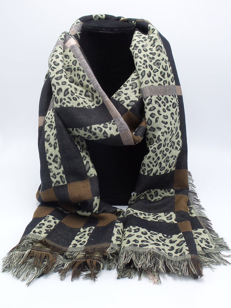 brown print scarf