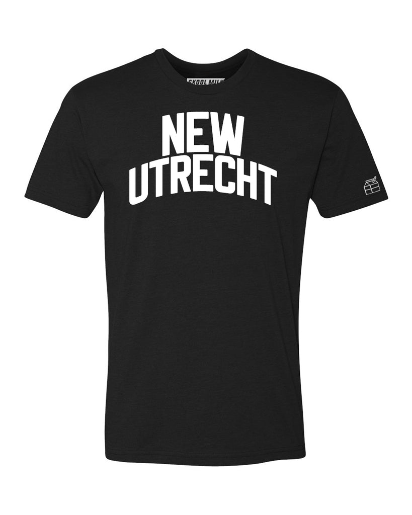 strijd tweede Ringlet Black New Utrecht T-shirt with White Reflective Letters – Skool Milk