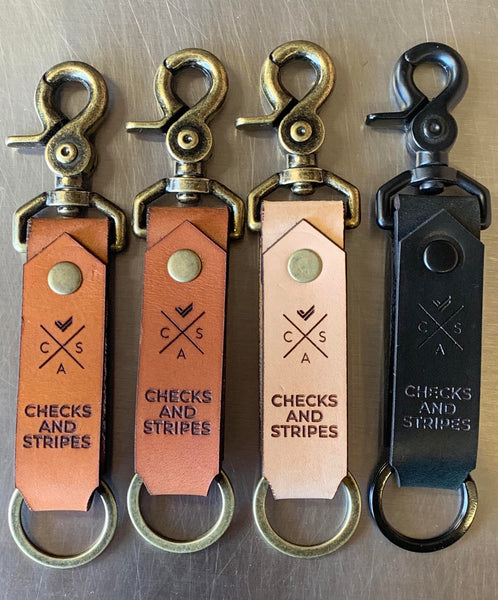 custom leather keychains with your logo with vegetable tanned leather
