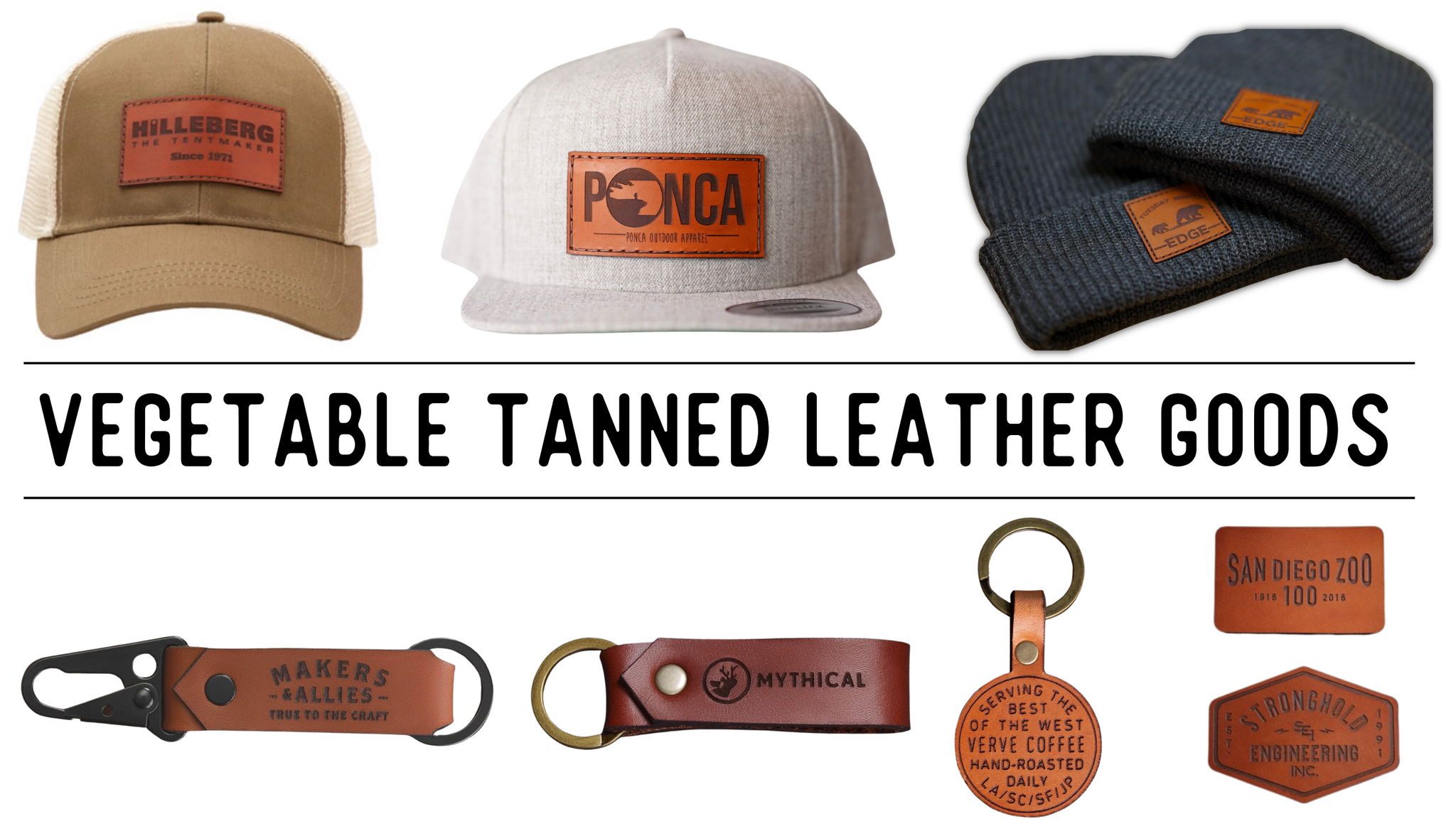 vegetable tanned leather patch hats custom leather keychains veg tan leather patches how to tell dekni