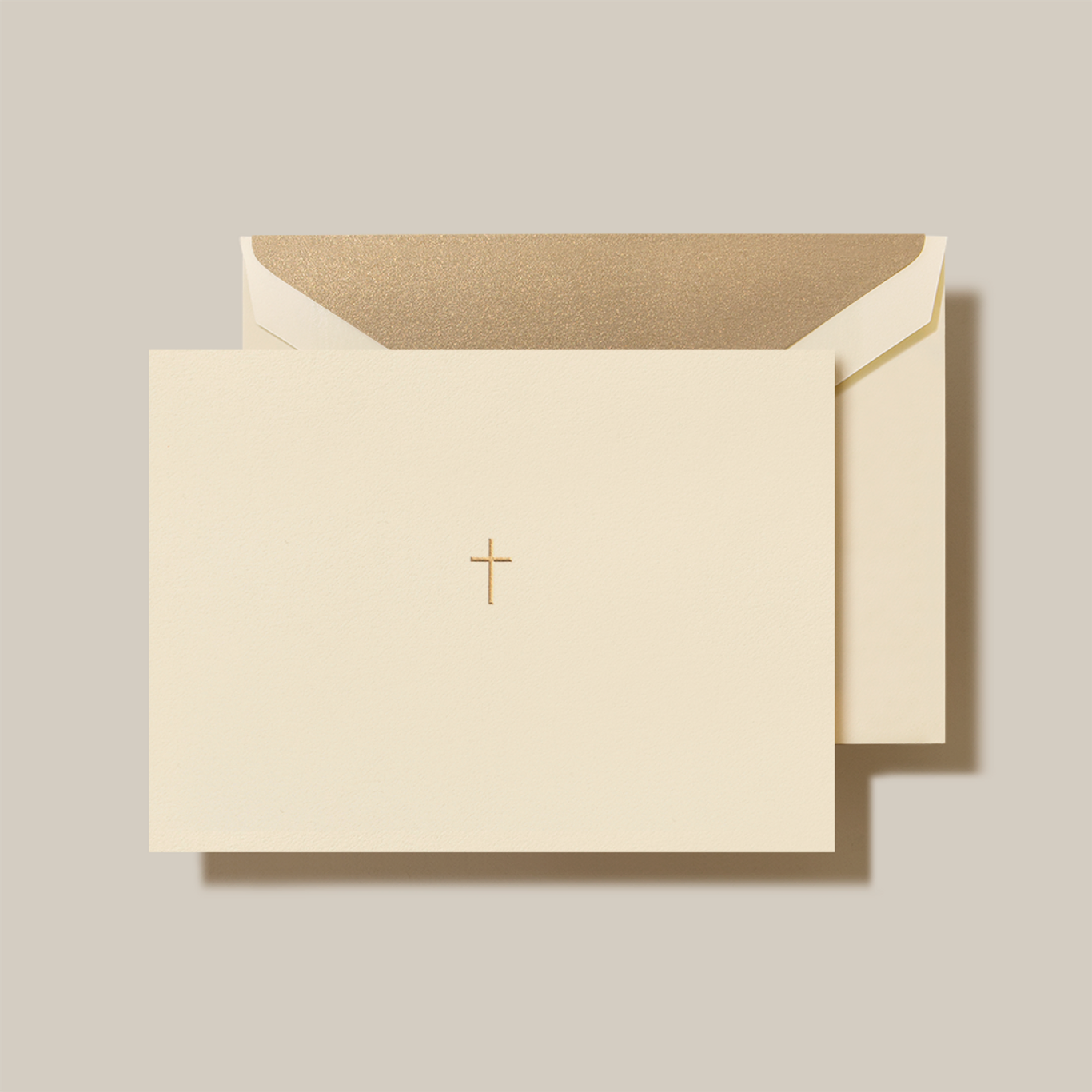 10 Hand Engrvd Gold Cross Note-CF1444