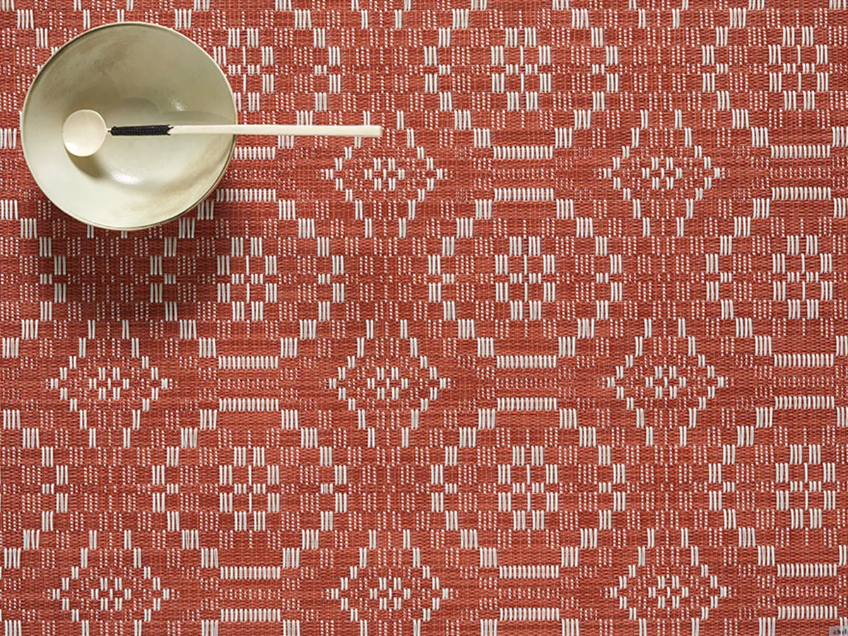 Overshot Rectangle Placemats: PAPRIKA