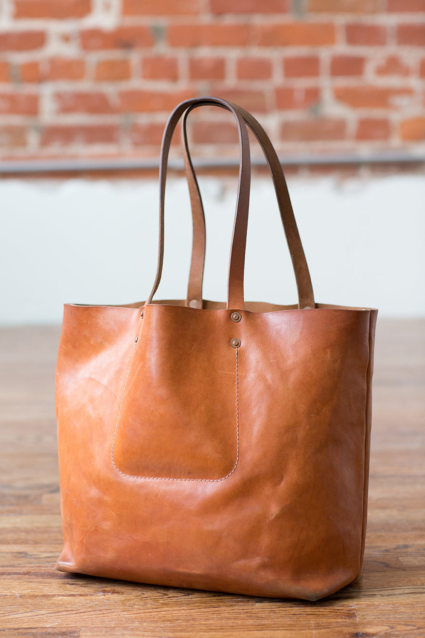 Artifact Tan Harness Leather Tote With Patina