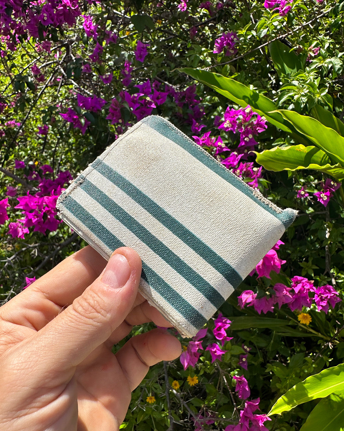 ARTIFACT No.48 Bi-Fold Wallet in Vintage Up-Cycled Awning Material: Maui, Hawaii