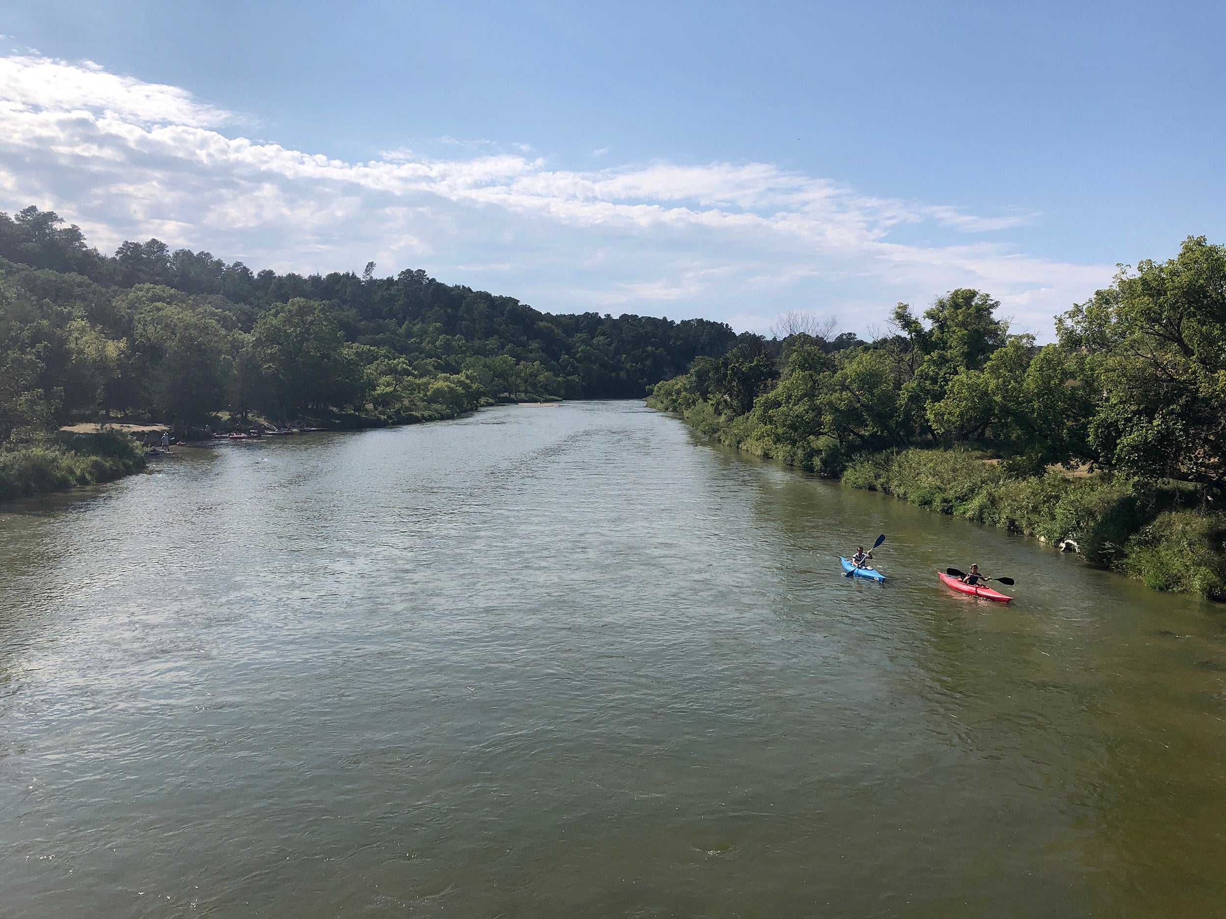 Kayaks on the Niobrara River Nebraska