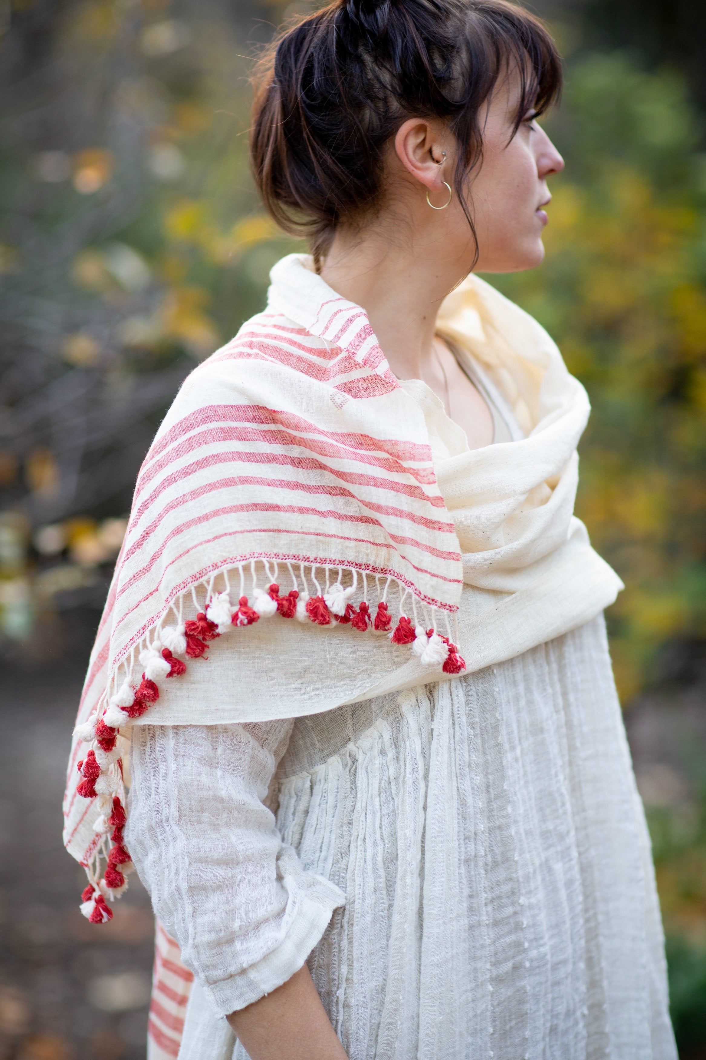 Shawl: Handwoven, hand spun organic Kala cotton