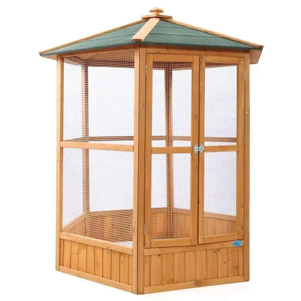 wooden aviary bird cage