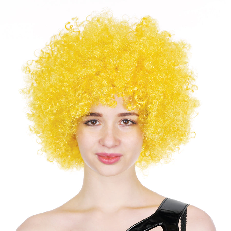 yellow afro wig