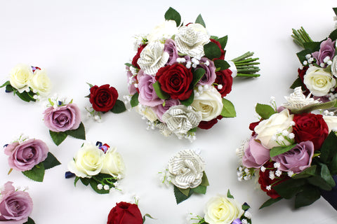 Red and Purple Wedding Bouquet