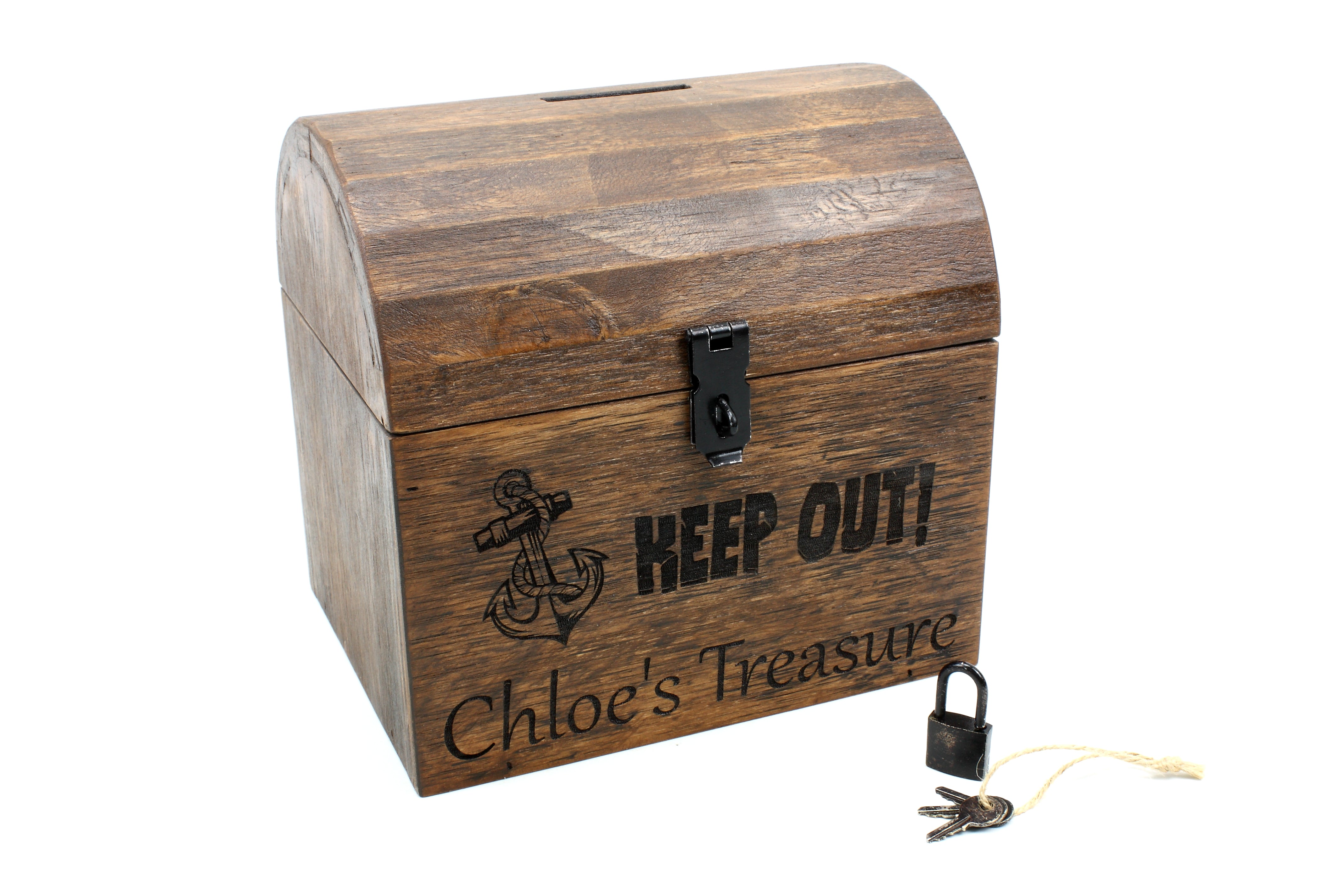 kids wooden treasure chest