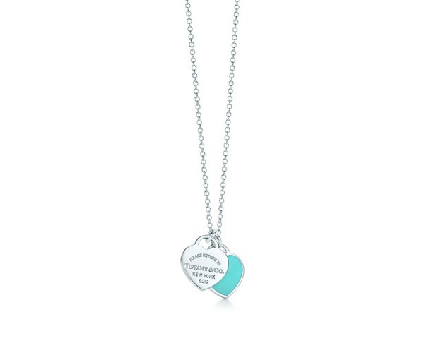 tiffany mini double heart tag