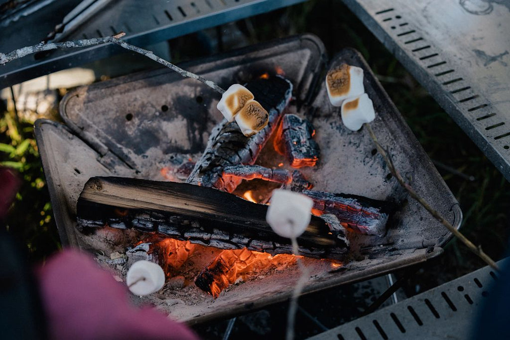 Marshmallows roasting on Fire & Grill