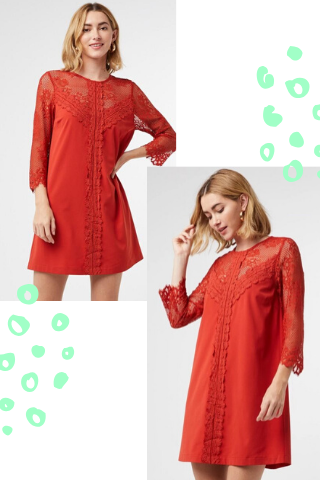 orange lace dress