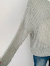 Dainty Silver Grey Sweater Knit- -Trendy Me Boutique, Granada Hills California