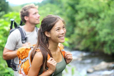 Healthy Young Man and Young Woman with Optimal Free Testosterone Levels Hiking in Hawaii