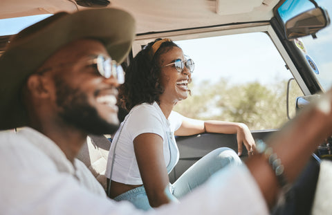 Healthy Happy Friends on a Road Trip