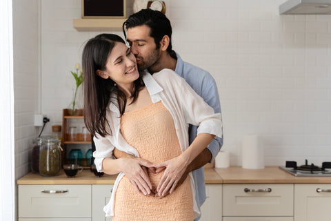 Pregnant Happily Married Couple with Healthy Fertility - Male Infertility Supplement