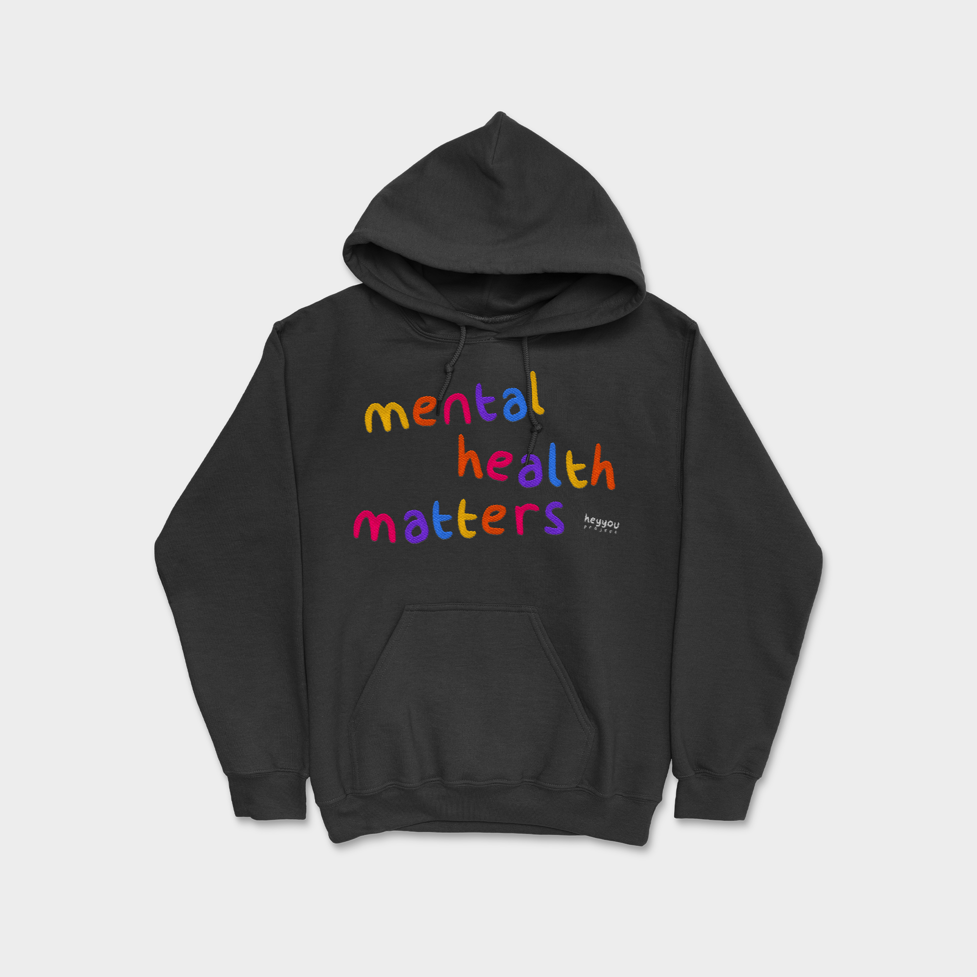 Mental Health Matters Black Embroidered Hoodie - HeyYou Project product image