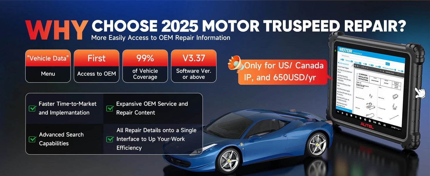 Autel MaxiSys Ultra Car Diagnostic Scanner Motor TruSpeed Repair