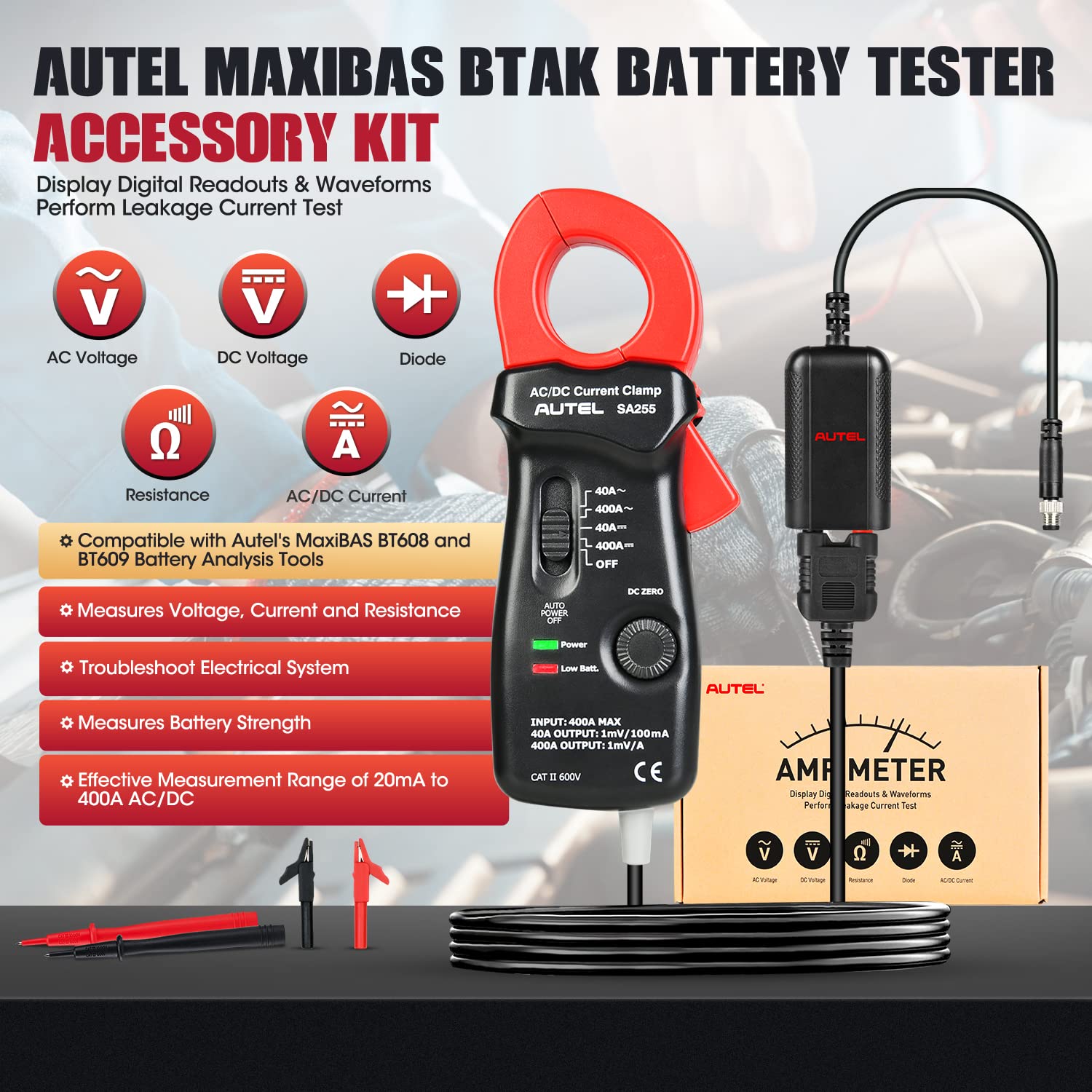 Autel MaxiBAS BTAK Battery Tester Accessories Kit 2023 Newest