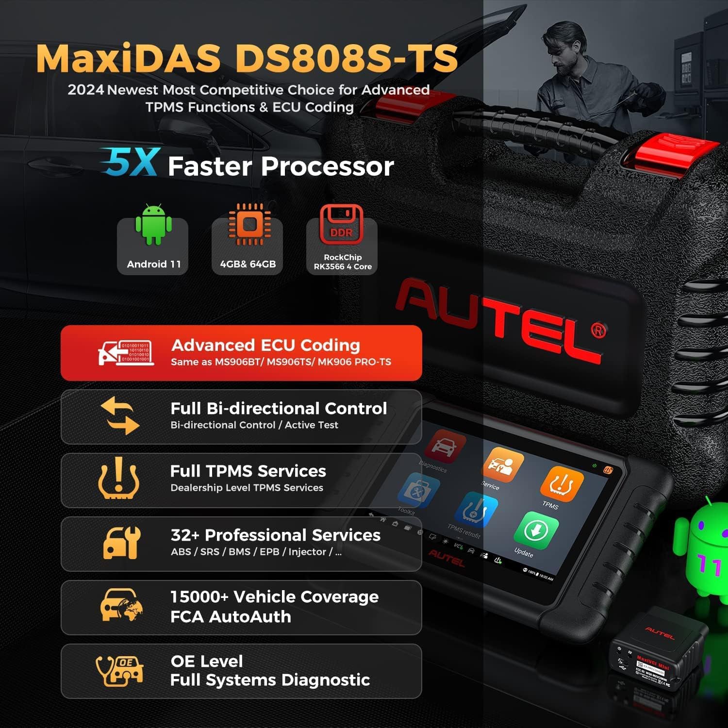 Autel MaxiDAS DS808S-TS Scanner 2023 Combine Diagnostics and Full TPMS