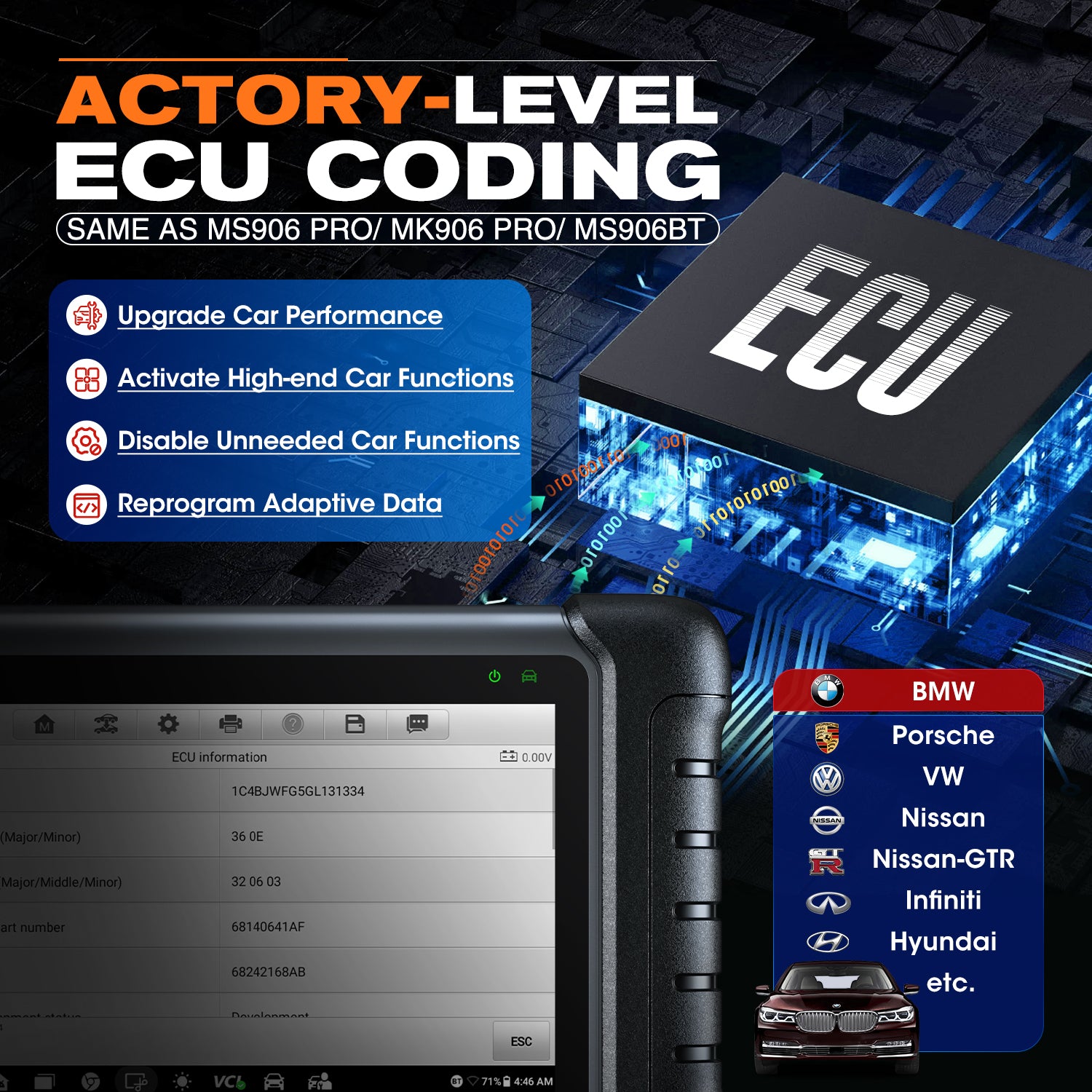 Autel MaxiDAS DS808S-BT Kit with ECU Coding Function