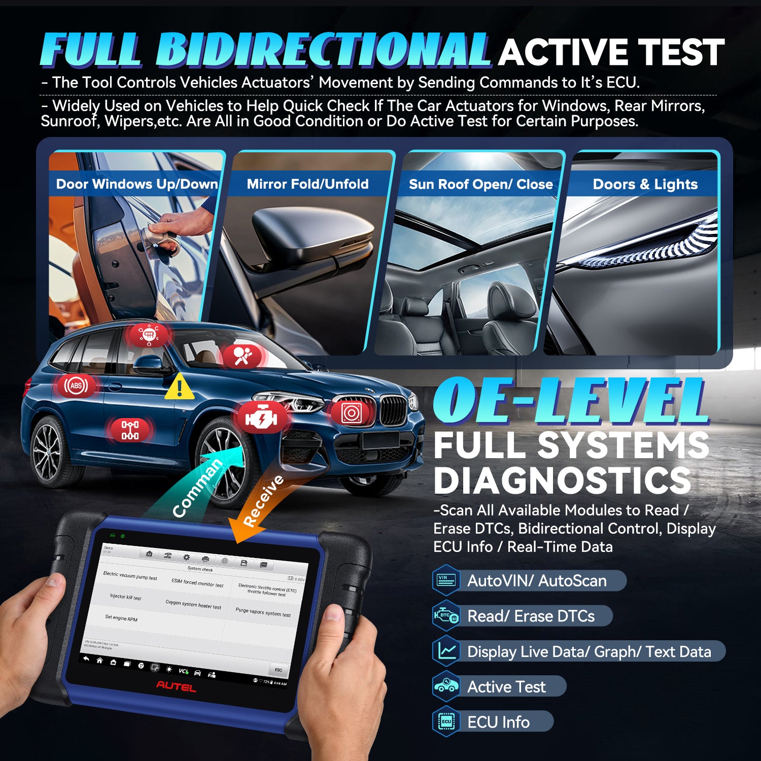 Upgrade of Autel IM508 im508s active test bi-directional control all systems diagnostic