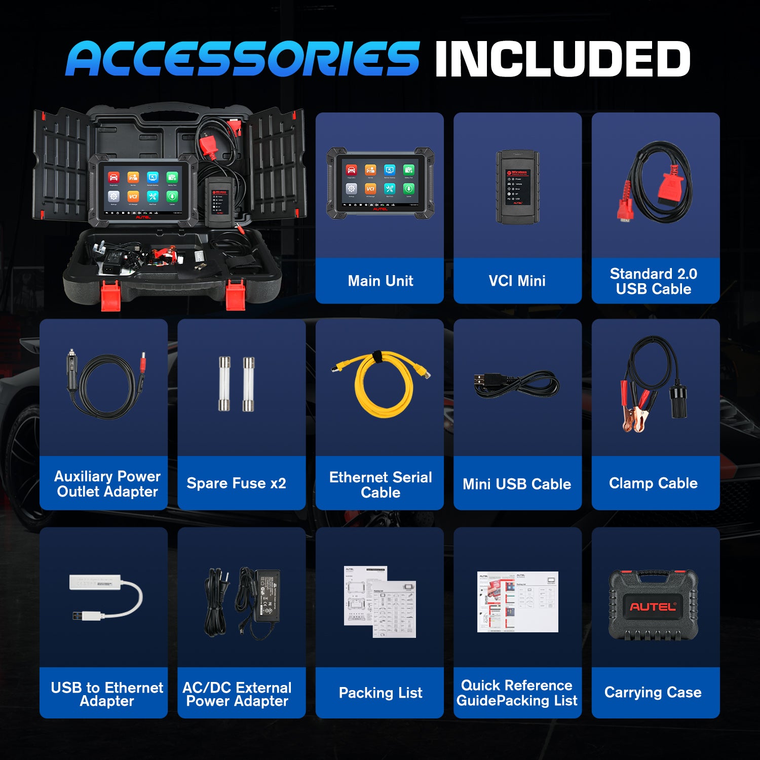 Autel MaxiCOM mk908 ii accessories included
