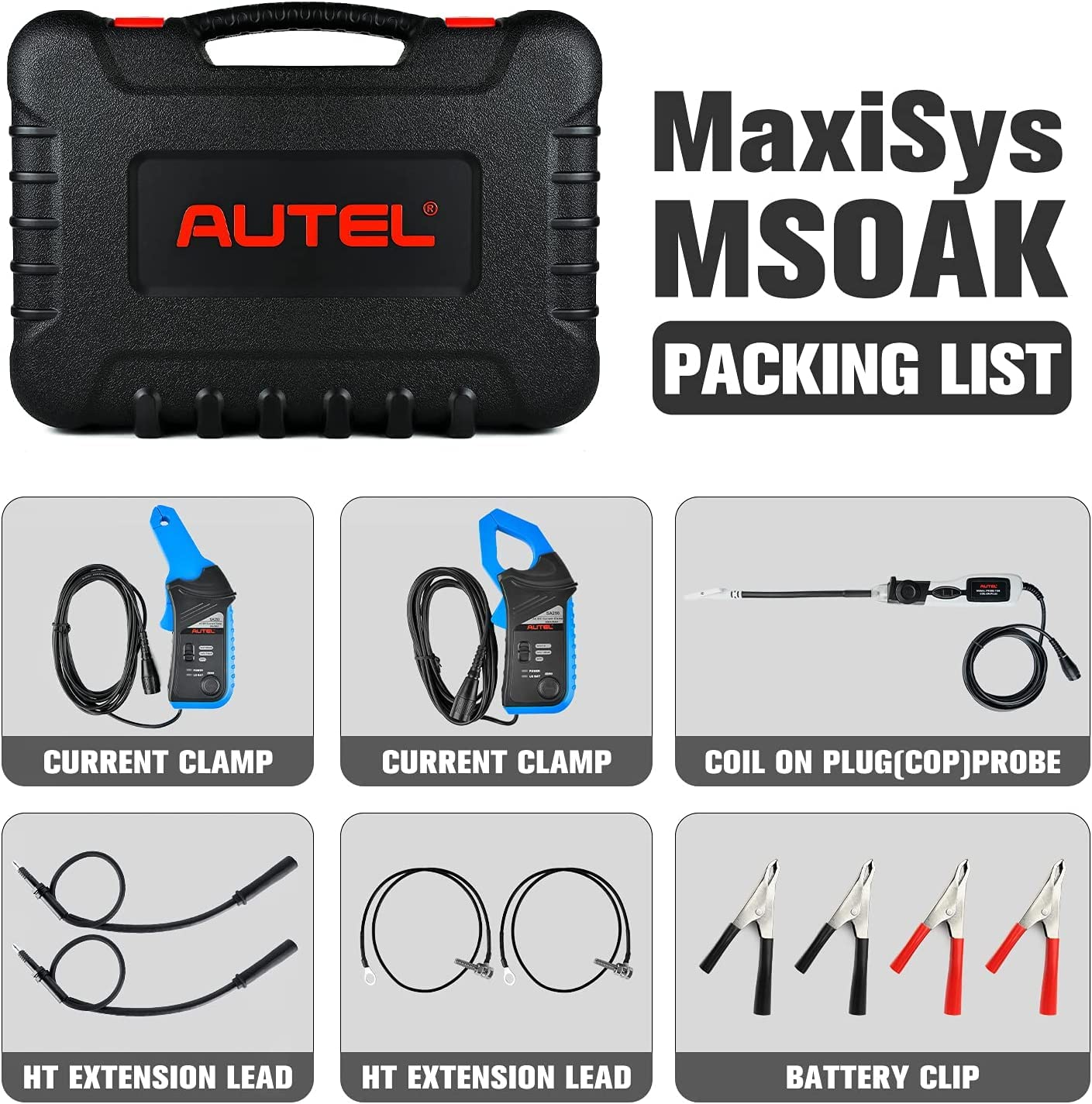 Autel MaxiSys MSOAK Oscilloscope Accessory packing list