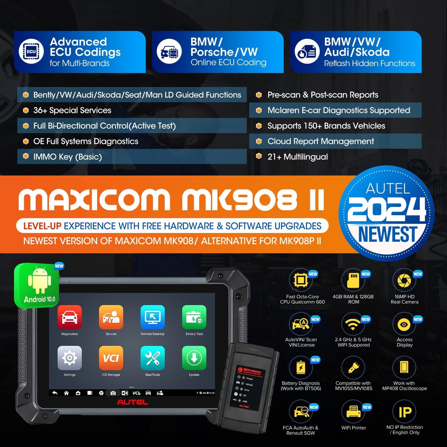 Autel MaxiCOM MK908 II features