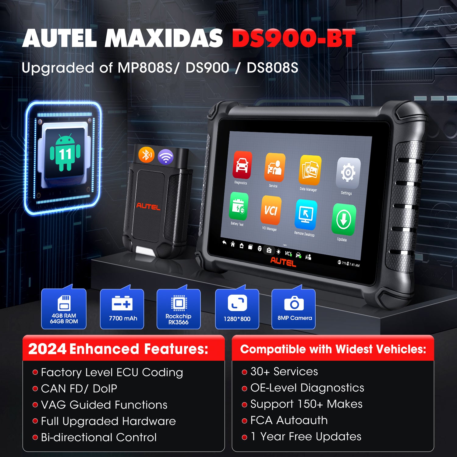 Autel MaxiDAS DS900-BT Features