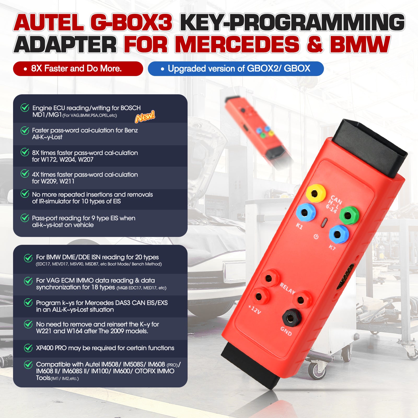 Autel G BOX3 GBOX3 for Mercedes Benz All Key Lost Used with Autel