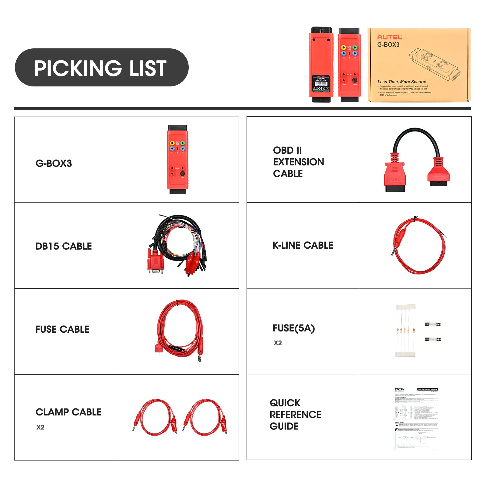 Autel G-BOX3 Packing List