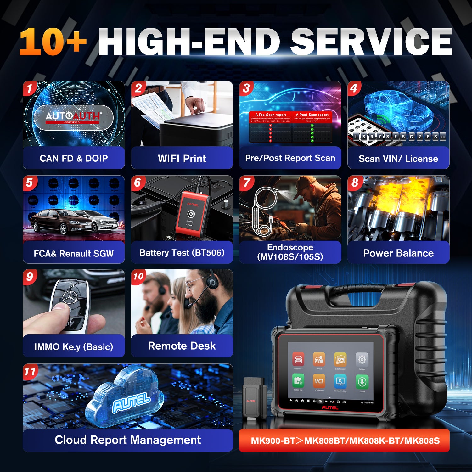 autel mk900bt 10+ high-end functions