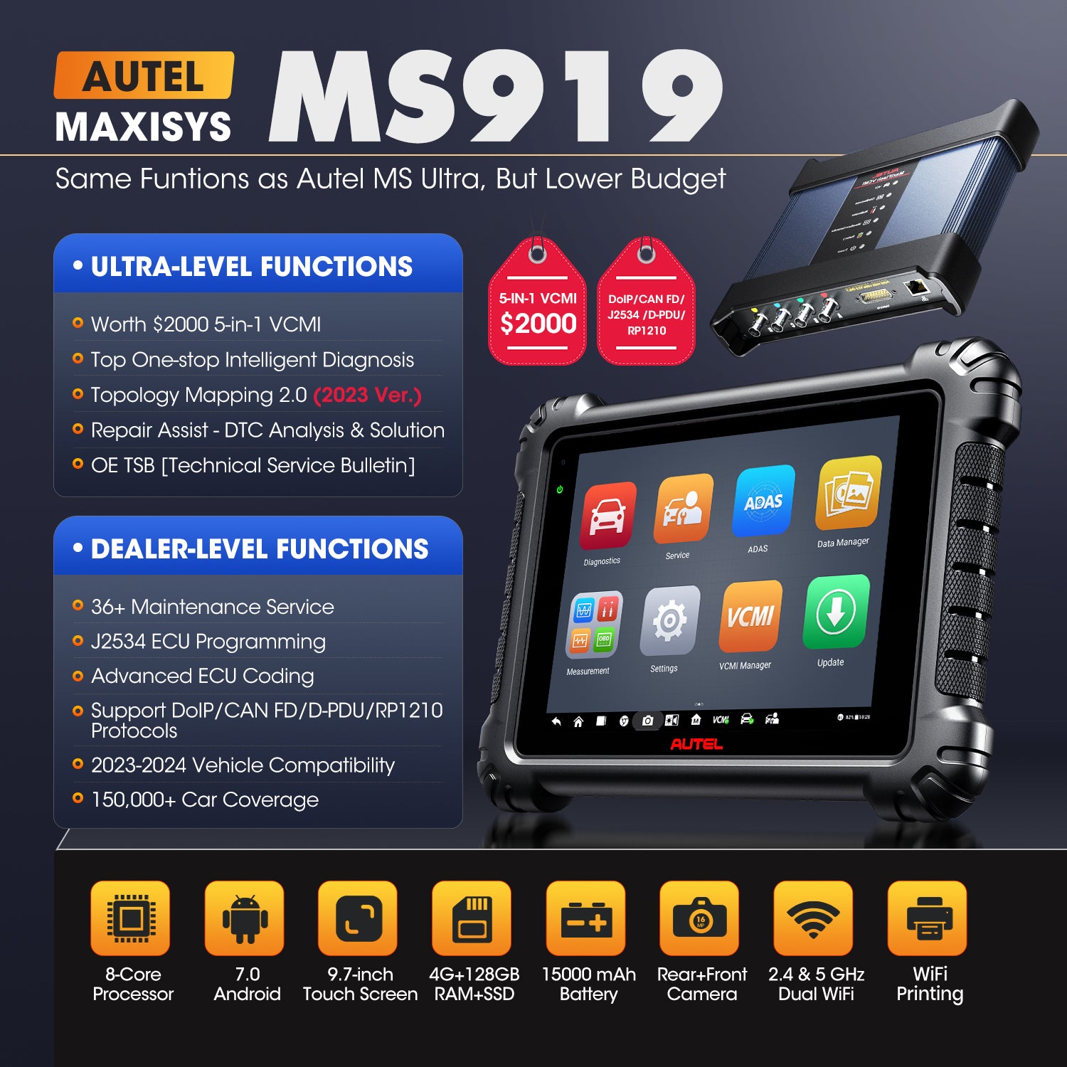 Autel MaxiSys MS919 features