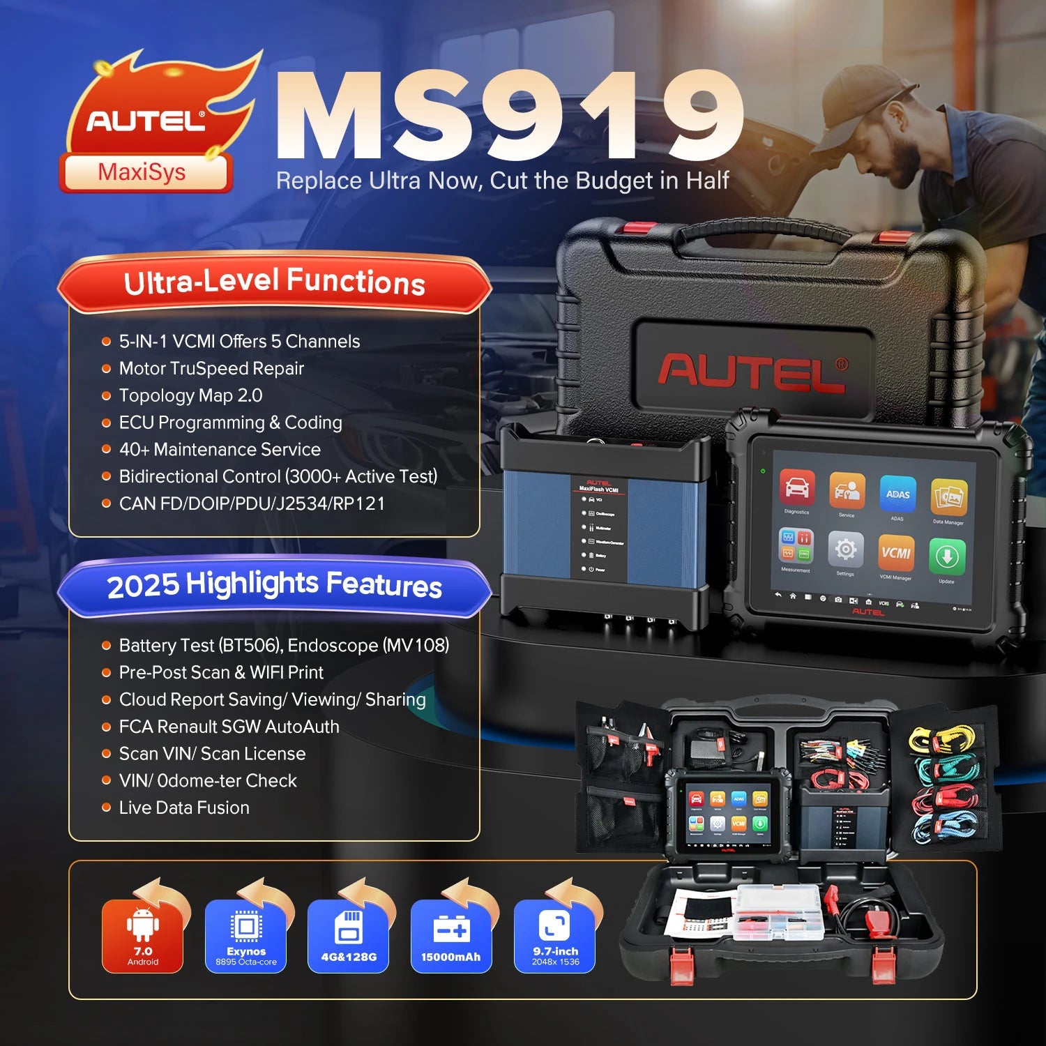 Autel Maxisys MS919 Features