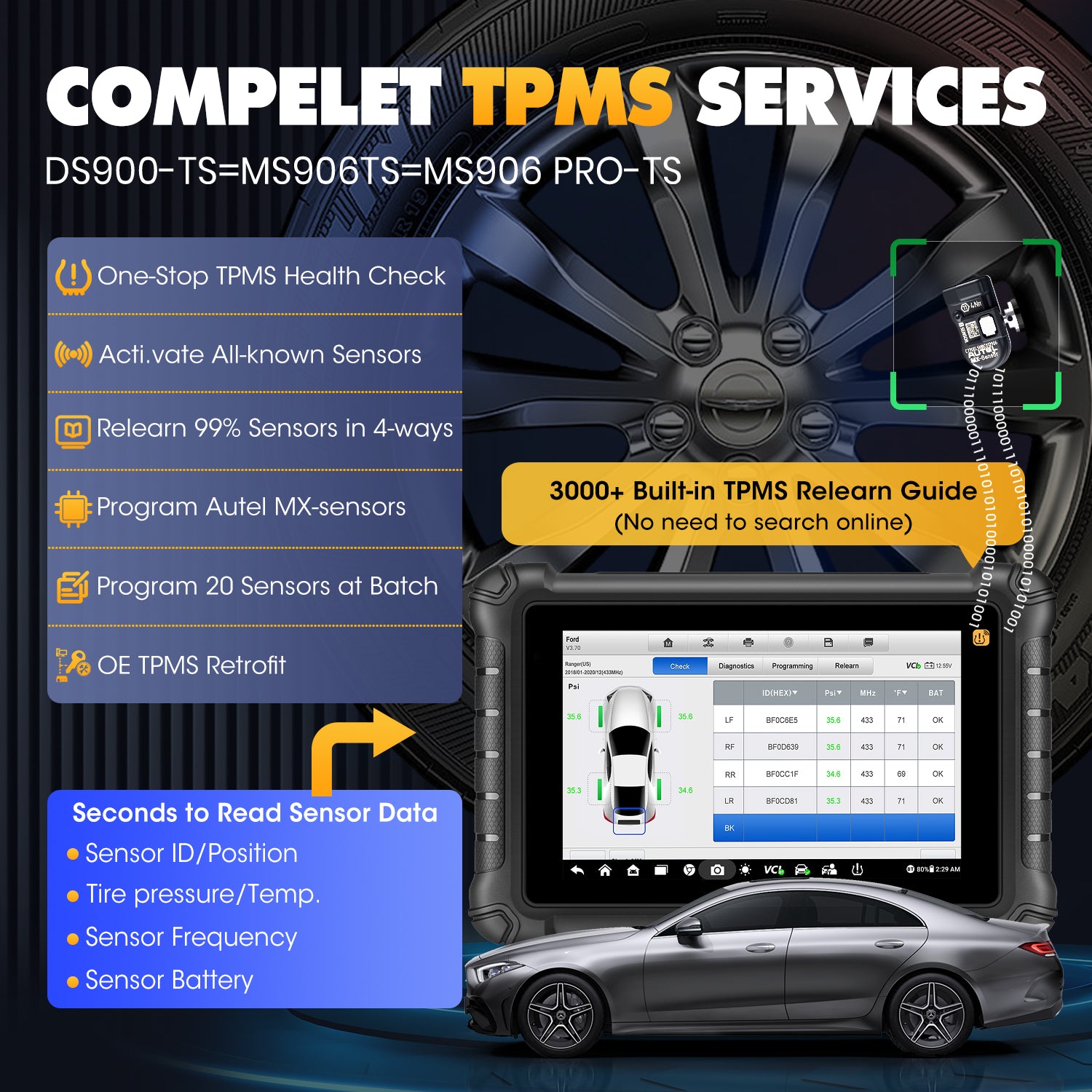 Autel MaxiDAS DS900-TS with Powerful TPMS Diagnostic System