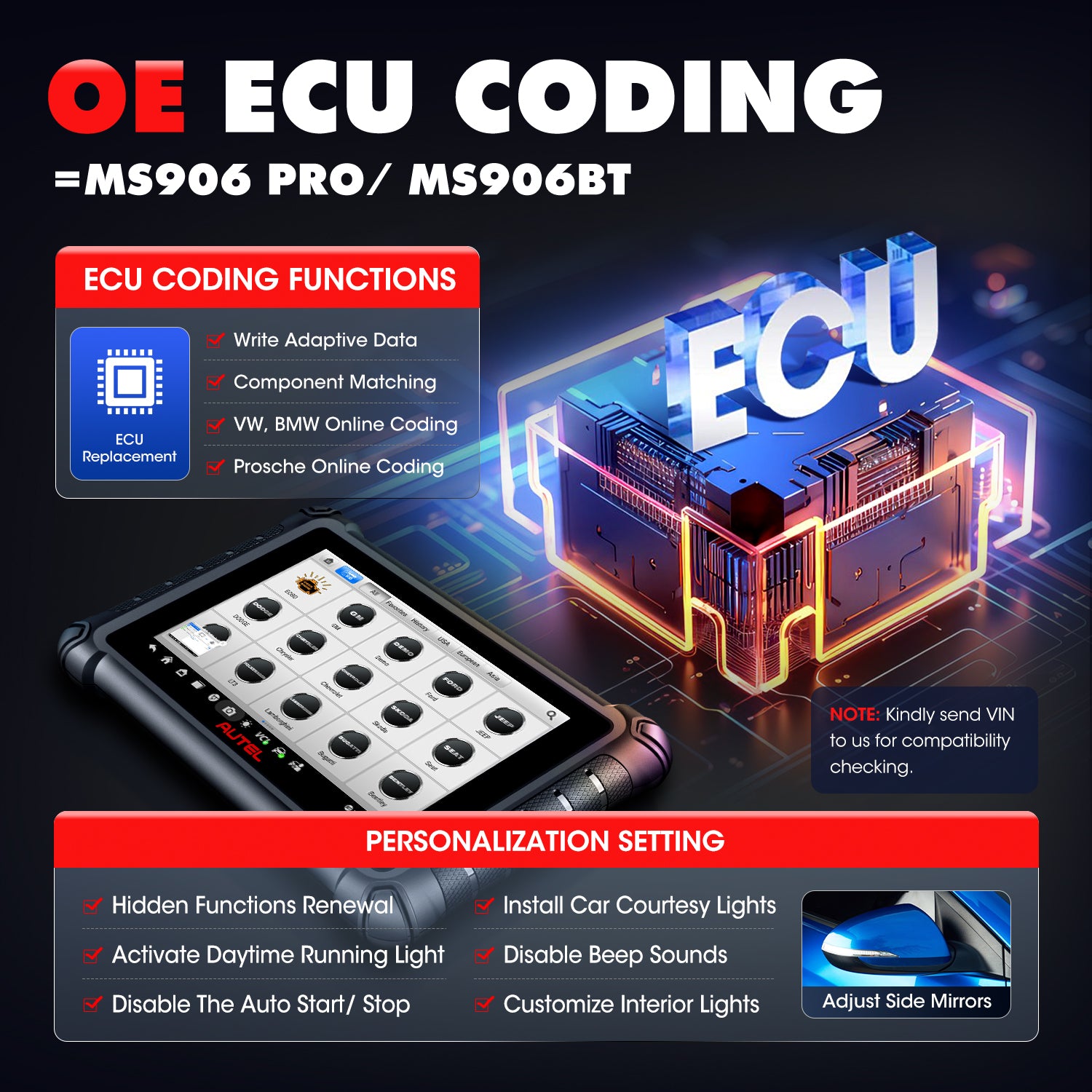 Autel MaxiDAS DS900-BT ECU Coding