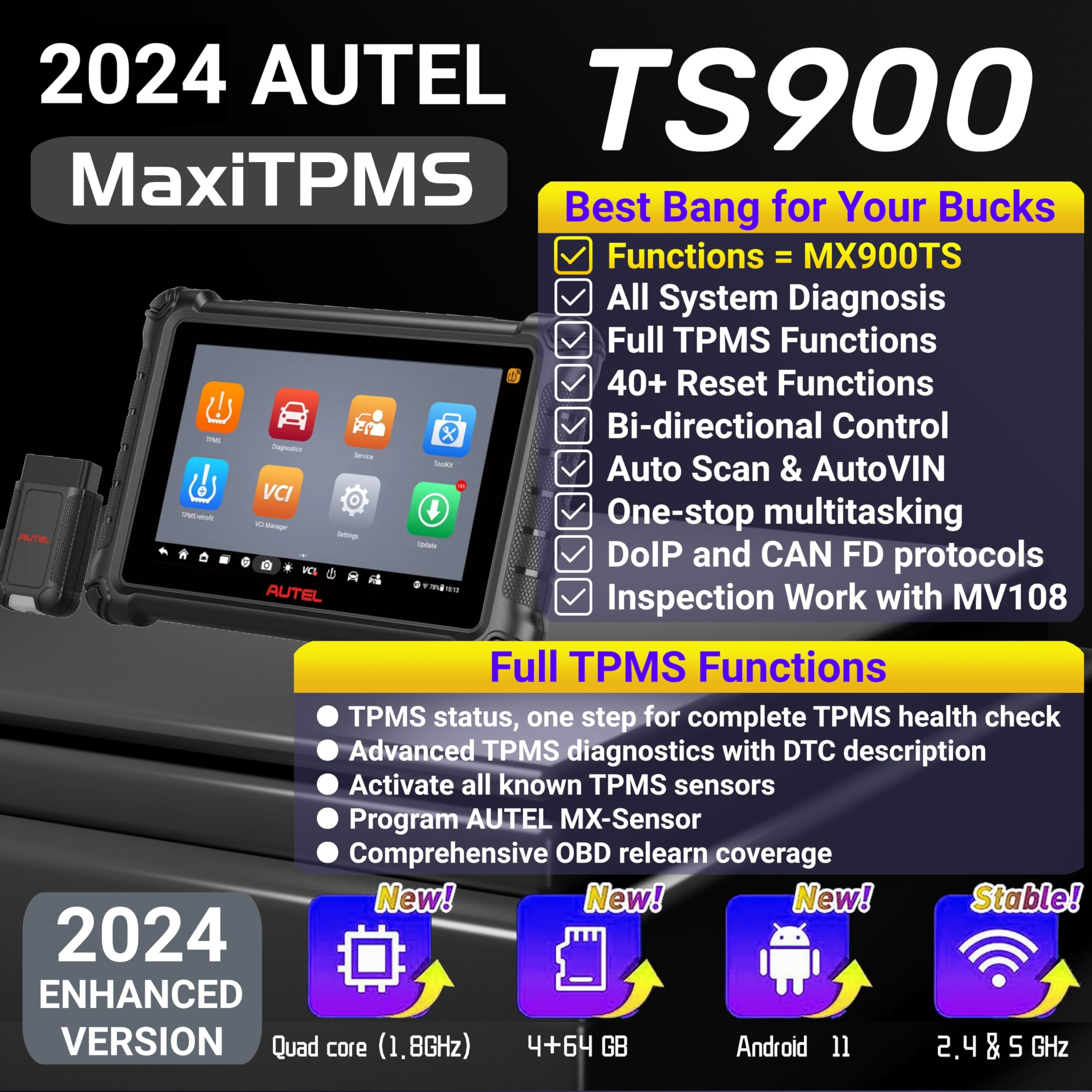 Autel MaxiTPMS TS900 highlight features