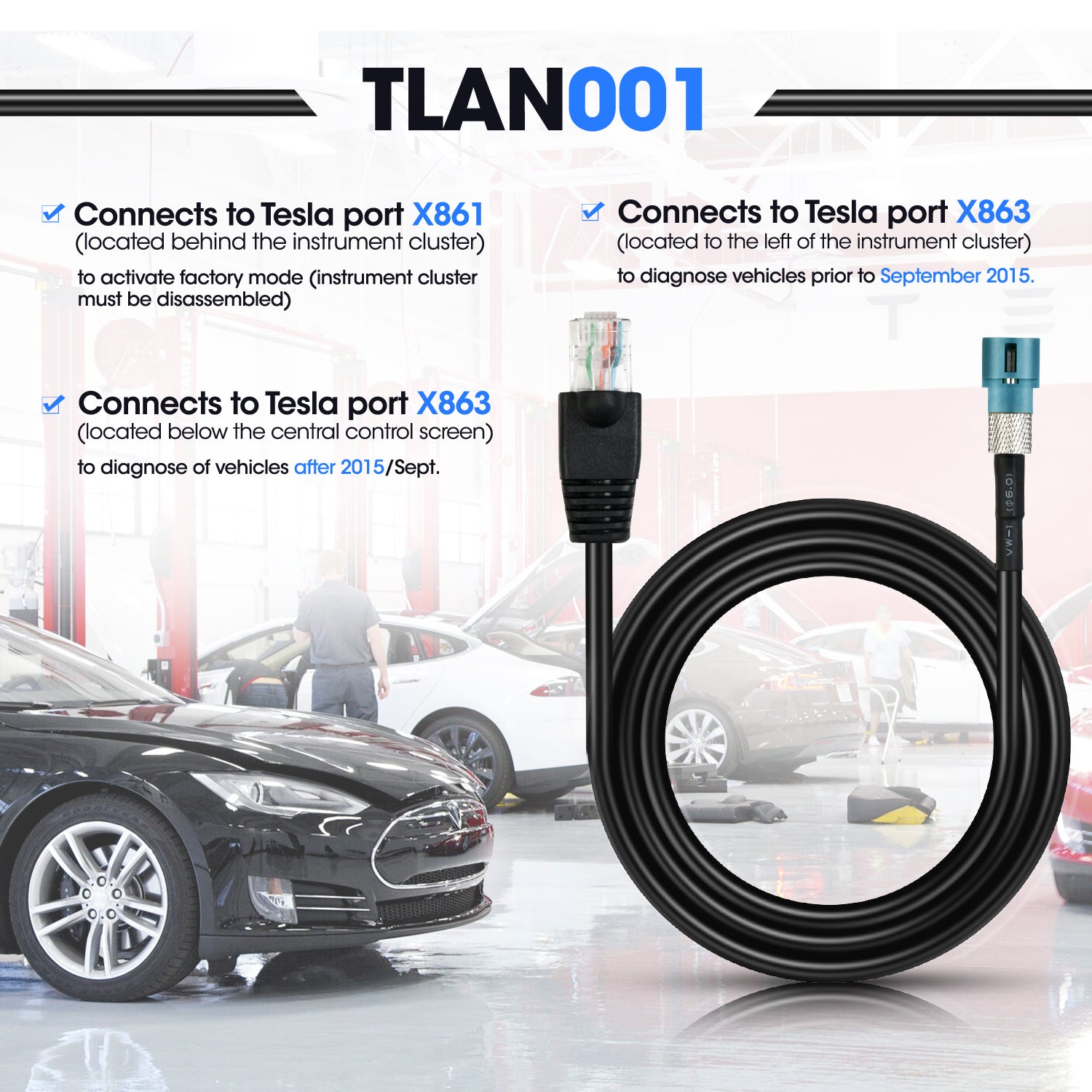 TLAN001: Connect with Tesla Port X861 X863