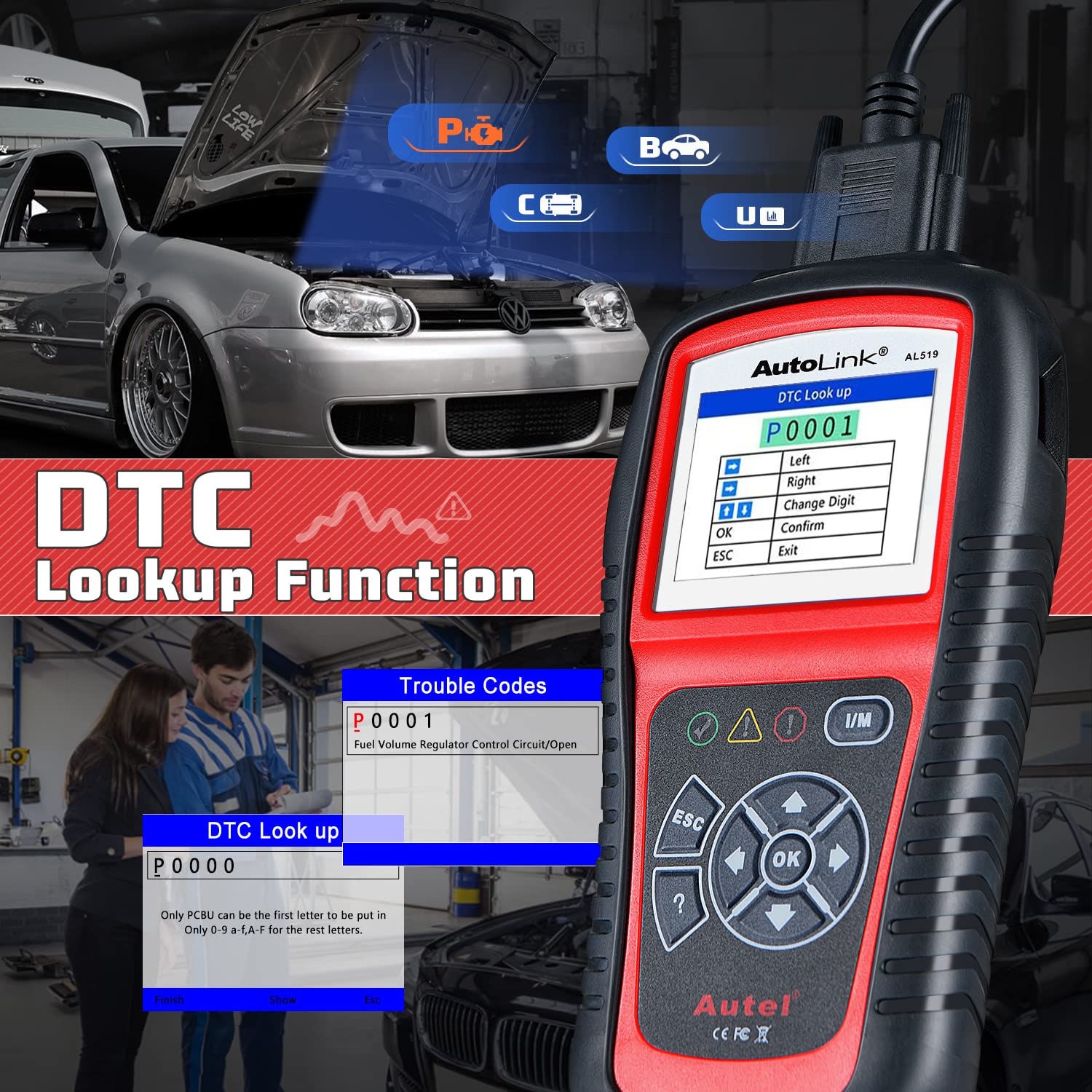 Valise de diagnostique auto OBD2 AUTEL Auto Link AL519 Grade Code OBD-II