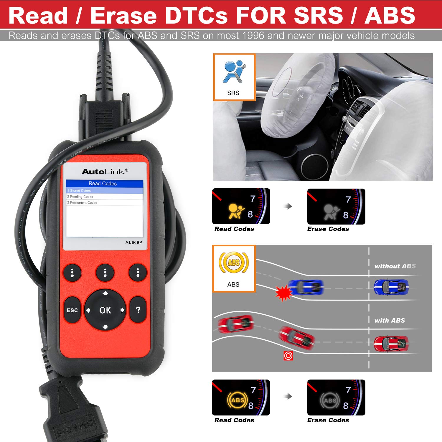 al609p BS/SRS Diagnostic - Reset the Warning Lights