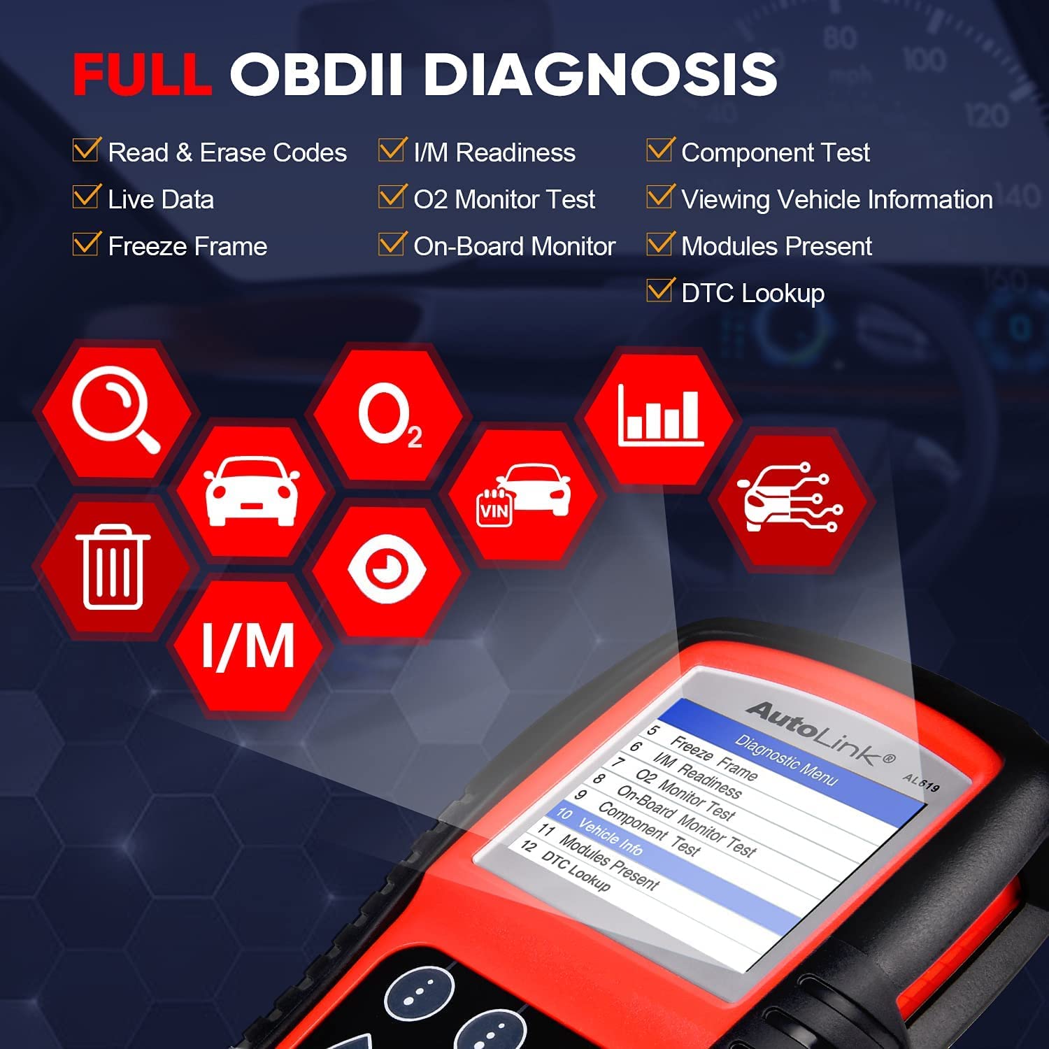  Autel Professional OBD2 Scanner AL319 Code Reader, Enhanced  Check and Reset Engine Fault Code, Live Data, Freeze Frame, CAN Car  Diagnostic Scan Tools for All OBDII Vehicles After 1996, 2024 Upgraded 