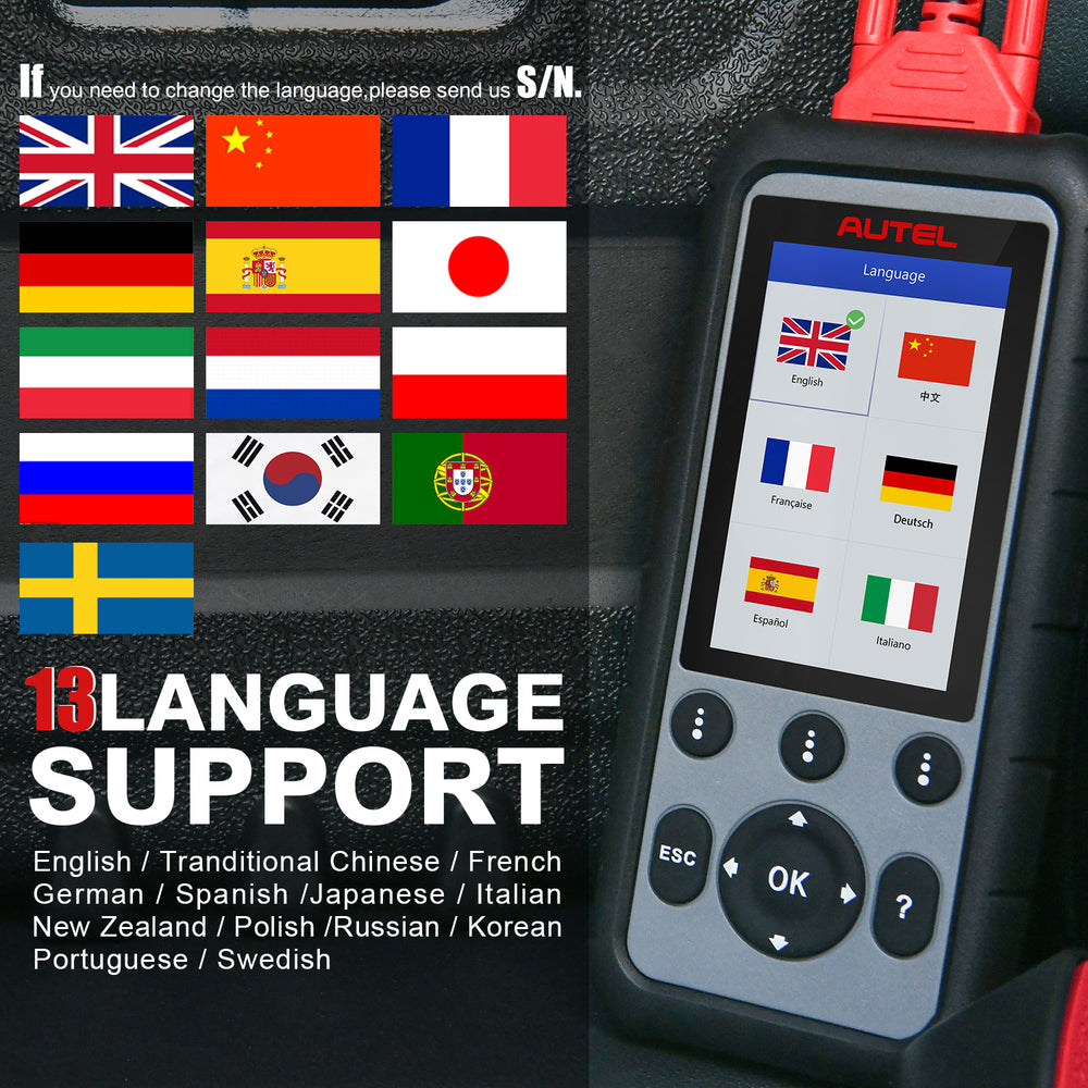 Autel MD806 Pro diagnostic scanner support 13 language