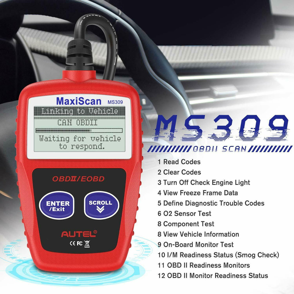 Autel Maxiscan Ms309 Check Engine Read Clear Codes Car Obd2